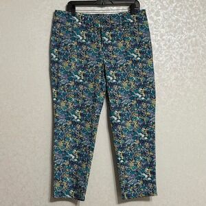 Ann Taylor LOFT Julie‎ Riviera Pants Multicolored Floral Print Cropped Sz 12
